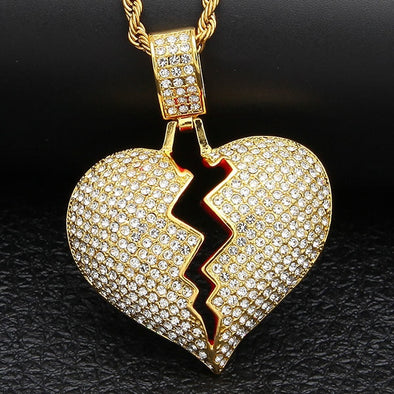 Broken Hearts Last Forever Stutted Chain Necklace