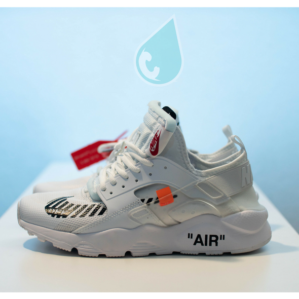 Custom "Off-White" Huaraches (White/Black)