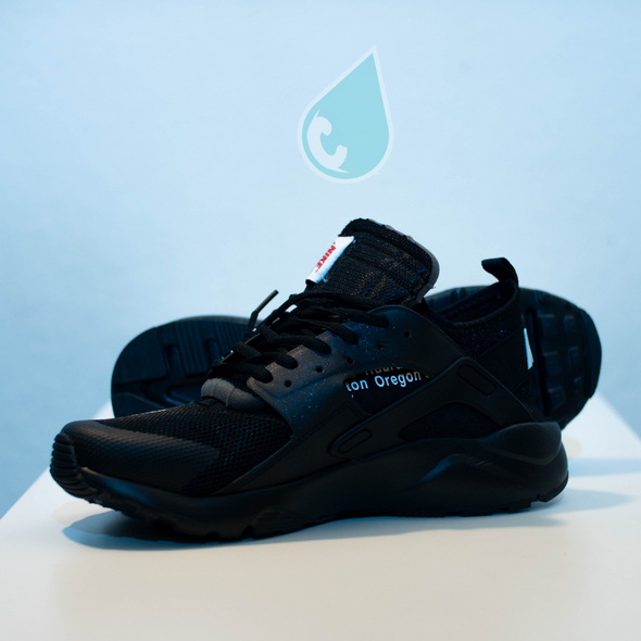 Custom "Off-White" Huaraches (Black/Black)