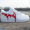 Louis V Red Drip Custom Air Force 1s