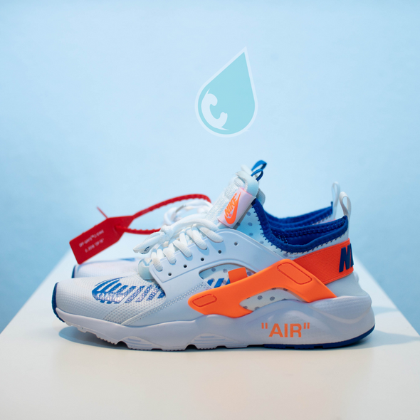 Custom "Off-White" Huarache (White-Orange)