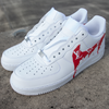 Louis V Red Drip Custom Air Force 1s