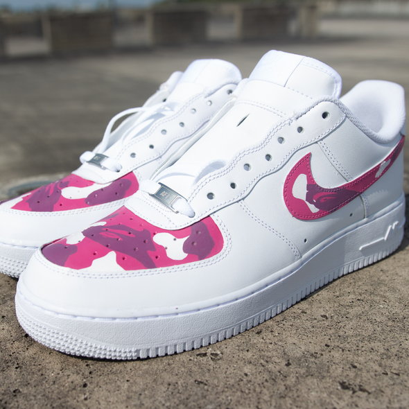 Pink Bape Custom Air Force 1's