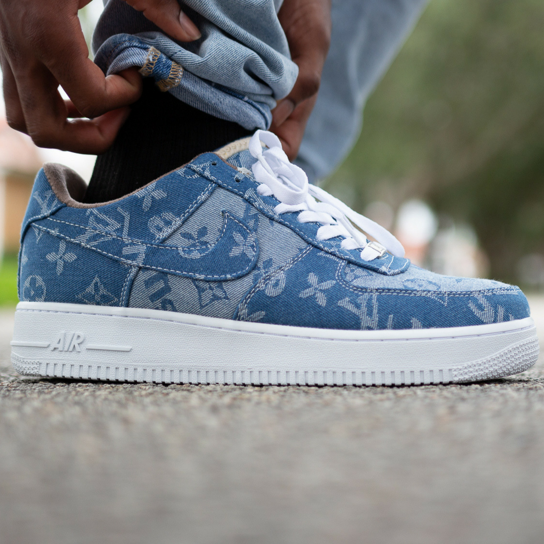 Supreme X Louis Vuitton Custom Jean Air Force 1 Custom drip