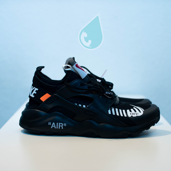 Custom "Off-White" Huaraches (Black/Black)