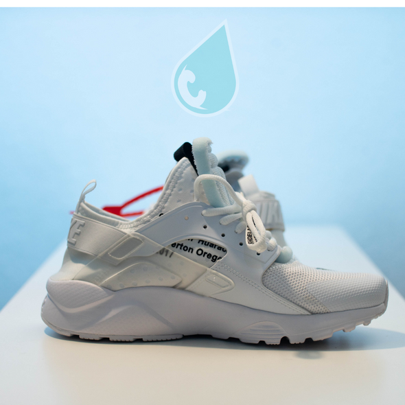 Custom "Off-White" Huaraches (White/Black)