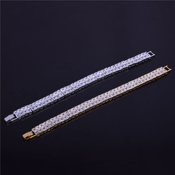 2 Row Iced Tennis Bracelet