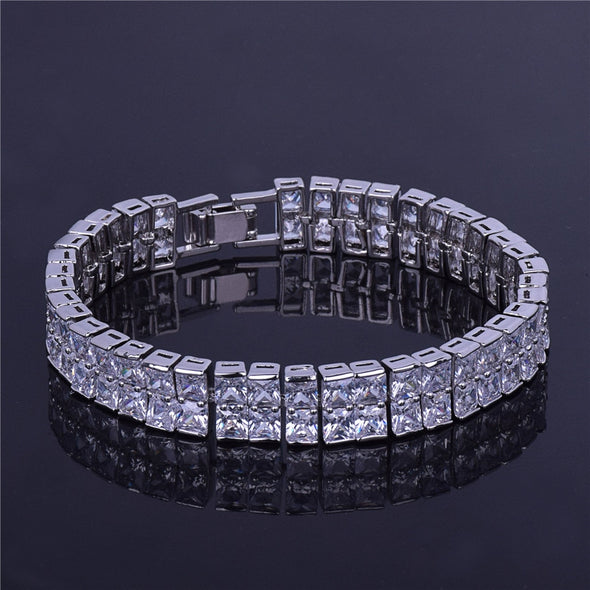 2 Row Iced Tennis Bracelet